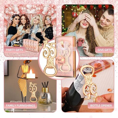 24 boxes of rose gold themed 80th birthday bottle openers favored for 80th anniversary wedding party gifts, 80th birthday party souvenirs or party decorations (80 shape) in Kuwait