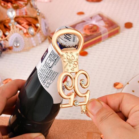 24 boxes of rose gold themed 80th birthday bottle openers favored for 80th anniversary wedding party gifts, 80th birthday party souvenirs or party decorations (80 shape) in Kuwait