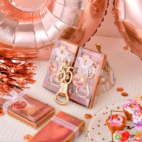 24 boxes of rose gold themed 80th birthday bottle openers favored for 80th anniversary wedding party gifts, 80th birthday party souvenirs or party decorations (80 shape) in Kuwait