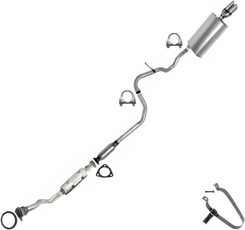 Northeastern Exhaust Stainless Steel Catalytic Resonator Muffler Exhaust System Kit compatible with: 2002-2005 Chevrolet Cavalier 2.2L - Include Gasket, clamp, and strap in Saudi Arabia