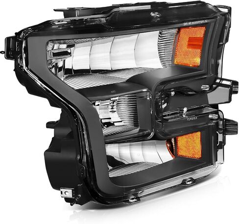 SCITOO المصابيح الأمامية لفورد ل F-150 2009-2014 المصابيح الأمامية الأسود الإسكان العنبر عاكس واضح عدسة سائق وجانب الركاب in Kuwait