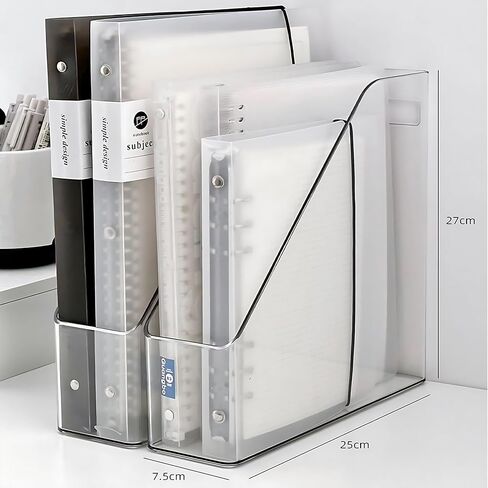2-Pack Clear Acrylic Magazine File Holders – Desktop Organizer for Books, Documents, Binders, Envelopes, Includes 3 Bonus Silicone Bookmarks in Saudi Arabia