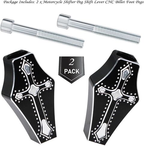2 PCS Cross Style دراجة نارية SHIFTER PEG SHIFT LEVER CROSS CROSS CNC BILLET FOT PEGS متوافقة مع Harley Davidson Sportster Touring Softail Street Glide Road Dyna. in Saudi Arabia