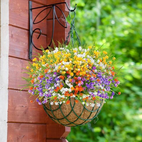 Uieke 24 Bundles Artificial Flowers for Outdoors UV Resistant Fake Flowers Faux Plastic Greenery Plants Shrubs for Outdoor Garden Window Box Home Indoor Decor in Saudi Arabia