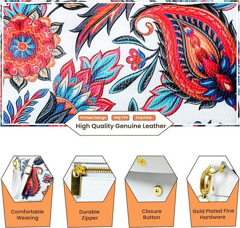 ADYAN Handmade Full Grain Soft Leather Floral Printed Cross body Sling Bag for Women in Kuwait