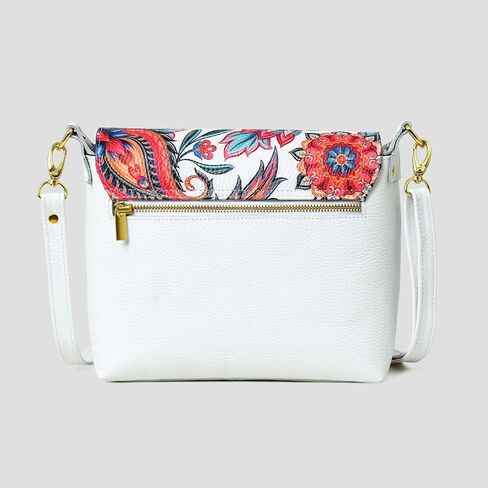ADYAN Handmade Full Grain Soft Leather Floral Printed Cross body Sling Bag for Women in Kuwait