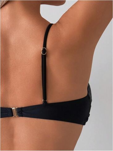 SOLY HUX Women's Twist Front Bikini Top V Neck Spaghetti Strap Swim Tops Bathing Suit in Saudi Arabia