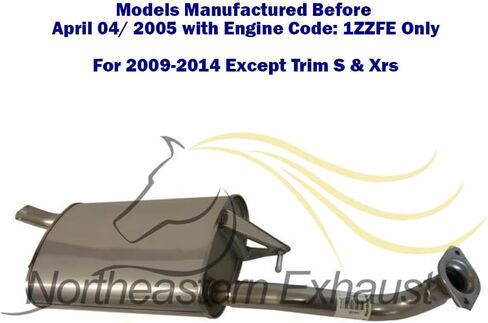 Northeastern Exhaust | Stainless Steel Exhaust Muffler Compatible for Toyota Corolla 2003-2005 and 2009-2013 1.8L | Free Gasket, Hangers and Spring Bolt Kit | Automotive Replacement Part in Saudi Arabia
