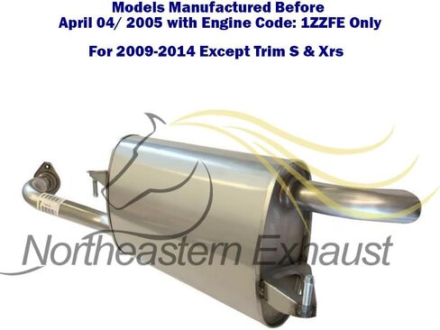 Northeastern Exhaust | Stainless Steel Exhaust Muffler Compatible for Toyota Corolla 2003-2005 and 2009-2013 1.8L | Free Gasket, Hangers and Spring Bolt Kit | Automotive Replacement Part in Saudi Arabia