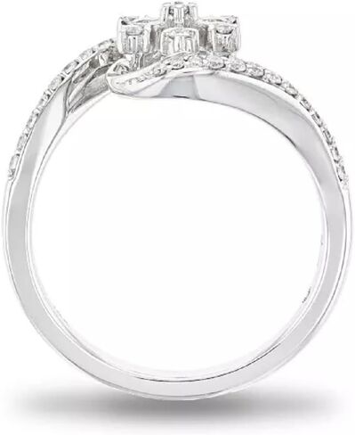 Round Cut White Diamond 14k White Gold Finish Snowflake Shape Ring For Women's in Saudi Arabia