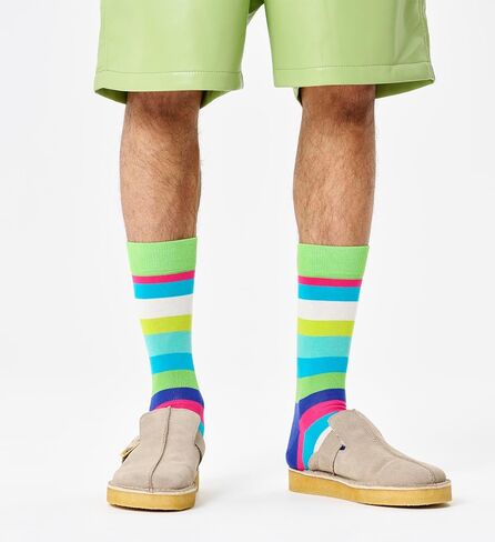 مجموعة جوارب طاقم Socks Happy ، للرجال والنساء ، مصنوعة من القطن المستدام - الأزرق والأخضر - الحجم الصغير/المتوسط - 4 عبوات in Kuwait