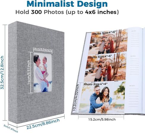 [2 Pack] ألبوم صور Cokiyaya ، لـ 4 × 6 ، 3.5 × 5 ، 3 × 4 ، مع 200 جيوب ، صفحات داخلية لاصقة ، غطاء الكتان ، لذكرى الزفاف العائلية (رمادي ، أخضر) in Saudi Arabia