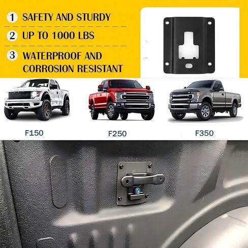TIE DOWN AND ANCHORS PLATES 4 حزم بوكسليك شاحنة سرير الشحن التعادل لأسفل بين قوسين متوافق مع 2015-2025 F150 و 2017-2025 F250 F350 F450 Super Duty Replacem in Saudi Arabia