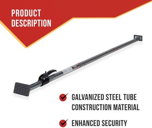 Mytee Products 86"–114" Cargo Jack Load Bar with Welded Square Steel Tube & Bolt-On Pivoting Rubber Feet, Galvanized Finish, Adjustable Load Lock Bar for Trailers & Box Trucks in Saudi Arabia