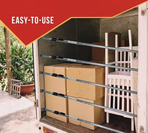 Mytee Products 86"–114" Cargo Jack Load Bar with Welded Square Steel Tube & Bolt-On Pivoting Rubber Feet, Galvanized Finish, Adjustable Load Lock Bar for Trailers & Box Trucks in Saudi Arabia