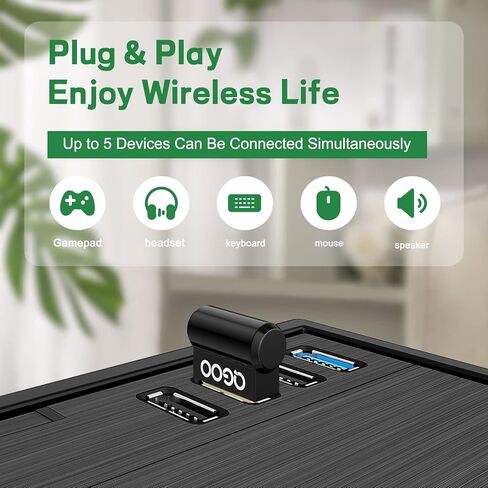 USB Bluetooth Adapter for PC - QGOO Bluetooth Dongle 5.3 EDR, Wireless Receiver for Desktop Computer Laptop Bluetooth Adapter5.3-V35.646.07 Green07 in Saudi Arabia