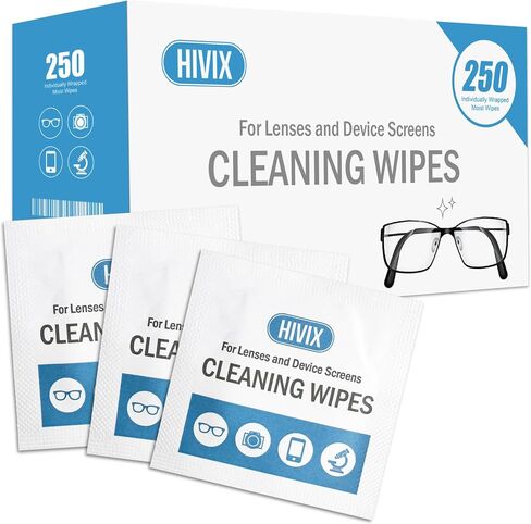 Lens Wipes Individually Wrapped – 250 Count Screen Wipes & Glasses Cleaner Wipes, Streak-Free Quick-Dry, Safe for Eyeglasses & Screens in Saudi Arabia
