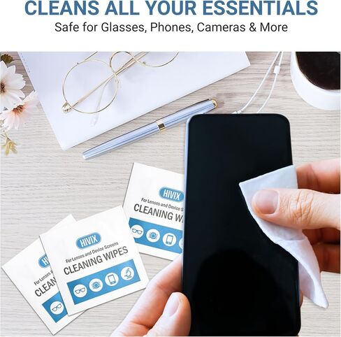 Lens Wipes Individually Wrapped – 250 Count Screen Wipes & Glasses Cleaner Wipes, Streak-Free Quick-Dry, Safe for Eyeglasses & Screens in Saudi Arabia