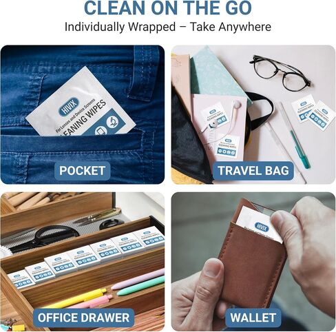Lens Wipes Individually Wrapped – 250 Count Screen Wipes & Glasses Cleaner Wipes, Streak-Free Quick-Dry, Safe for Eyeglasses & Screens in Saudi Arabia