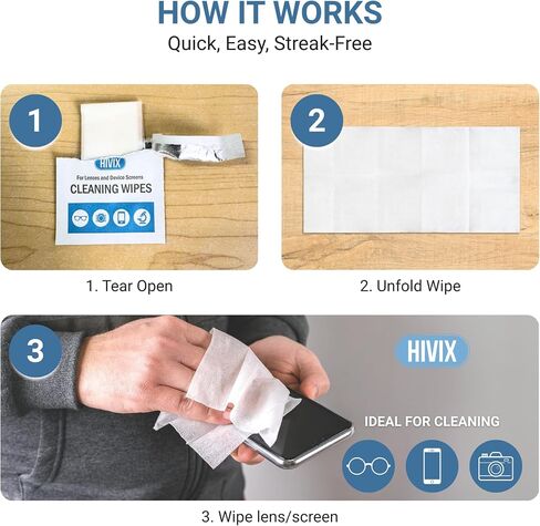 Lens Wipes Individually Wrapped – 250 Count Screen Wipes & Glasses Cleaner Wipes, Streak-Free Quick-Dry, Safe for Eyeglasses & Screens in Saudi Arabia