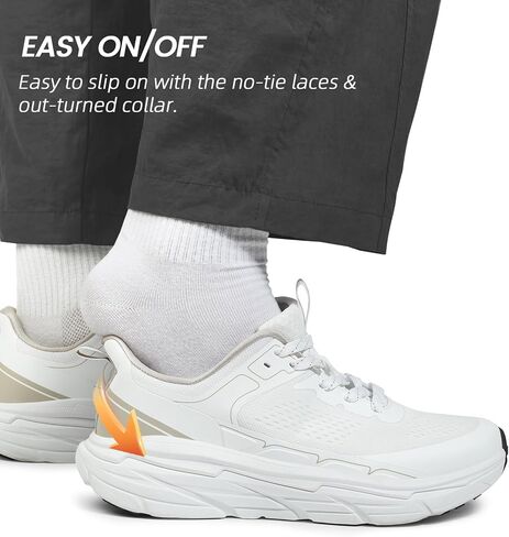 Men's Slip on Walking Sneakers - أحذية الركض خفيفة الوزن - الراحة المغطاة بالصالة الرياضية والتدريب والتنس والتمرين - الأزياء الرياضية - الحجم الأسود/البيج 6.5-13 in Kuwait