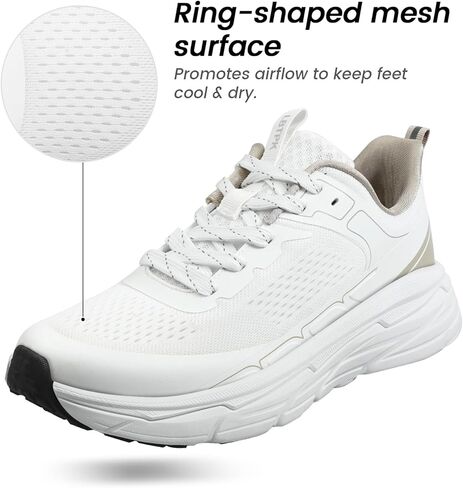 Men's Slip on Walking Sneakers - أحذية الركض خفيفة الوزن - الراحة المغطاة بالصالة الرياضية والتدريب والتنس والتمرين - الأزياء الرياضية - الحجم الأسود/البيج 6.5-13 in Kuwait