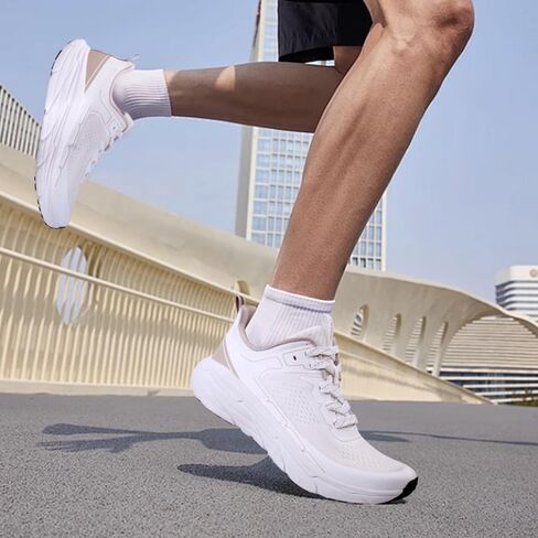 Men's Slip on Walking Sneakers - أحذية الركض خفيفة الوزن - الراحة المغطاة بالصالة الرياضية والتدريب والتنس والتمرين - الأزياء الرياضية - الحجم الأسود/البيج 6.5-13 in Kuwait