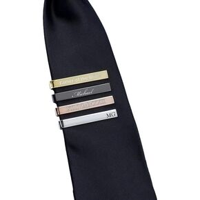 Personalized TIE CLIP for Dad Bar Clasp Tieclip Custom Engraved Groomsmen Gifts for Him Boyfriend Gift Men Groomsman Wedding Gold Silver Black in Saudi Arabia