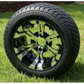 12 "عجلات عربة غولف سوداء/مصنوعة من مصاصي الدماء و 215/50-12 Dot Golf Cart - مجموعة من 4 in Kuwait