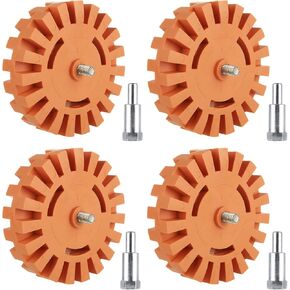 MIVIDE 8 PCS Decal Remover Eraser Wheel Tool Kit, 4inch Rubber Power Drill Attachment Car Adhesive, Pinstripe, Sticker, Vinyl Removal Tool Set with Drill Adapter for Cars, RV, Boats in Kuwait