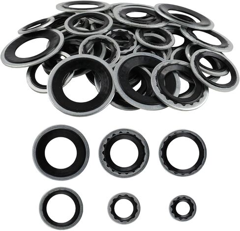 45pcs AC O Ring Kit O Ring Assortment Kit Car Air Conditioning Compressor Gasket Car Accessories AC Seal Kit Automotive AC Compressor Seals Self-Centered Bonded Seal Assortment for Car Truck in Saudi Arabia