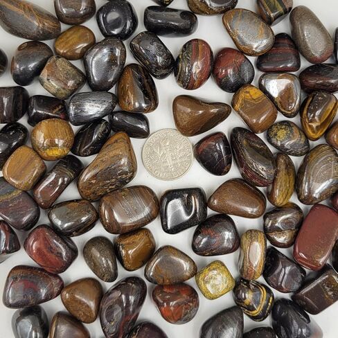 100Pcs+ 25Types Bulk Gemstones and Crystals Set,Tumbled Polished Stones Crystal and Healing Stones Chakra Stones Colors Random(11.4oz) (Mixed Crystals) in Kuwait
