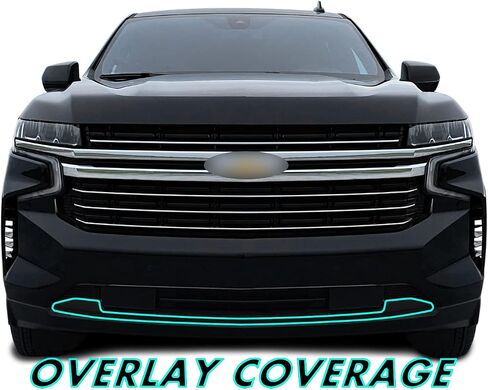 SlickMod Chrome Delete Blackout Vinyl Overlay Compatible with 2021-2022 Chevy Tahoe (2. Rear Bumper Lip Trim, Gloss Black) in Saudi Arabia