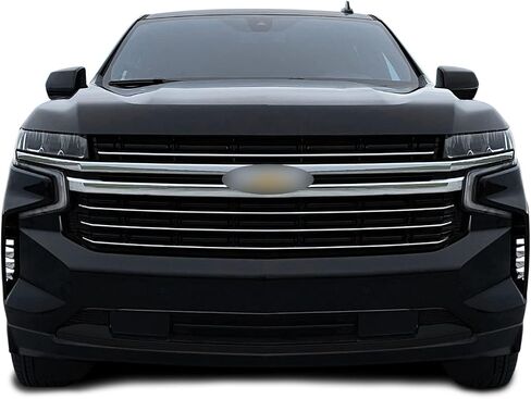 SlickMod Chrome Delete Blackout Vinyl Overlay Compatible with 2021-2022 Chevy Tahoe (2. Rear Bumper Lip Trim, Gloss Black) in Saudi Arabia