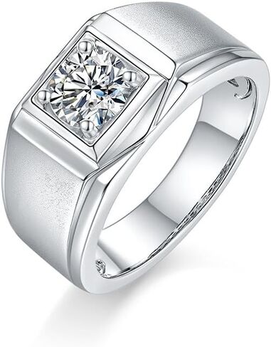 14K Gold Men's Simple 1 CARAT D-COLOR VVS1 REAL DAIMOND RING ، MEN GOLD BANDSER in Saudi Arabia