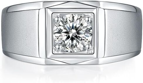 14K Gold Men's Simple 1 CARAT D-COLOR VVS1 REAL DAIMOND RING ، MEN GOLD BANDSER in Saudi Arabia