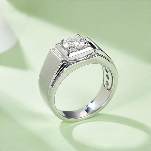 14K Gold Men's Simple 1 CARAT D-COLOR VVS1 REAL DAIMOND RING ، MEN GOLD BANDSER in Saudi Arabia