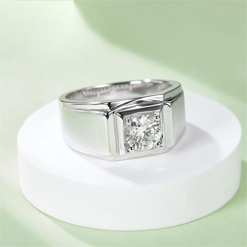 14K Gold Men's Simple 1 CARAT D-COLOR VVS1 REAL DAIMOND RING ، MEN GOLD BANDSER in Saudi Arabia