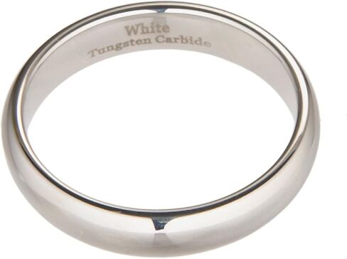 Custom Engraved Custom Classic Mirror Polished White Tungsten Carbide 3mm to 10mm COMFORT FIT Wedding Band Ring… in Saudi Arabia