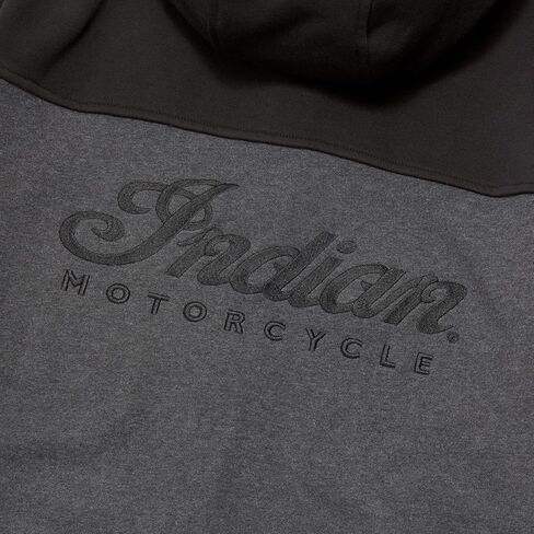 Indian Motorcycle Men's Colorblock Script Hoodie, Gray, Cotton and Polyester, Front and Back Embroidery - 2864778 in Saudi Arabia