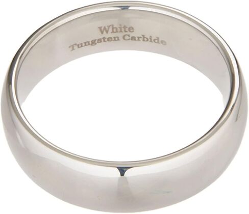 Custom Engraved Custom Classic Mirror Polished White Tungsten Carbide 3mm to 10mm COMFORT FIT Wedding Band Ring… in Saudi Arabia