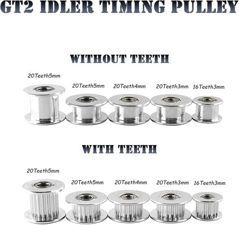 GT2 Idler Timing Pulley 16-Tooth 20-Teeth with 3mm or 5mm Bore with Bearings for 3D Printer Parts Timing Belt 6mm 10mm(20T W6 B5 with T,20PCS) in Kuwait