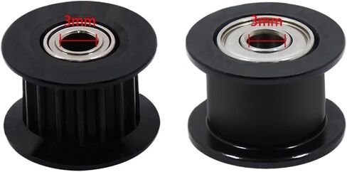 2PCS GT2 بكرة العاطل لأجزاء طابعة ثلاثية الأبعاد من الألومنيوم 2GT بكرات توقيت 16 20 أسنان البكر الأسود 3 مم 5 مم عرض 6 10 (20T W10 B5 بدون T) in Saudi Arabia