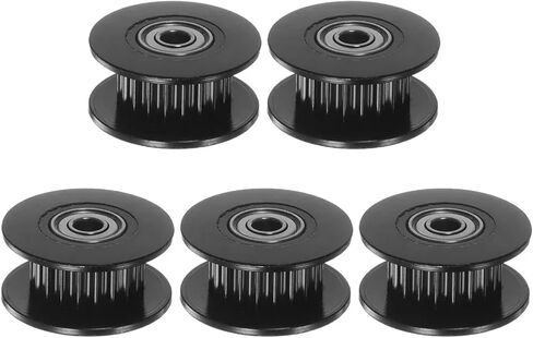 5/10pcs GT2 Timing Idler Pulley 20 Teeth 2GT Pulley Wheel Bore 5mm for 3D Printer 6mm Width Timing Belt 3D Printer Parts(Black Without Teeth,5pcs) in Saudi Arabia