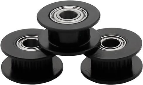 5/10pcs GT2 Timing Idler Pulley 20 Teeth 2GT Pulley Wheel Bore 5mm for 3D Printer 6mm Width Timing Belt 3D Printer Parts(Black Without Teeth,5pcs) in Saudi Arabia