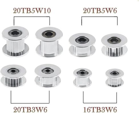 GT2 Idler Timing Pulley 16/20 Bore 3/5mm Aluminium Gear Width 6/10mm for i3 Ender 3 CR10 BLU-3 reprap (20t W6 B3 with t) in Saudi Arabia