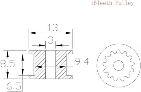 GT2 Idler Timing Pulley 16/20 Bore 3/5mm Aluminium Gear Width 6/10mm for i3 Ender 3 CR10 BLU-3 reprap (20t W6 B3 with t) in Saudi Arabia