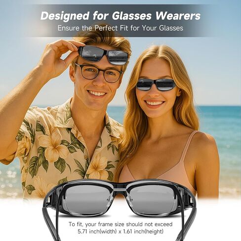 مستقطب فوق النظارات الشمسية للرجال والنساء - التفاف حول النظارات للقيادة ، وصيد الأسماك ، وحماية UV400 in Kuwait