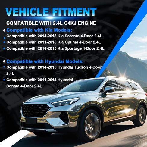 مجموعة إصلاح إعادة بناء المحرك لـ Kia Optima/Sportage/Sorento ، لـ Hyundai Sonata/Tucson 2.4L G4KJ ، تشمل 2.4 عمود مرفقي ، مجموعة حشية الرأس ، قضيب توصيل 23111-2G200 23111-2G230 in Kuwait