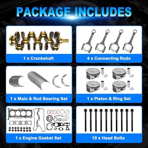 مجموعة إصلاح إعادة بناء المحرك لـ Kia Optima/Sportage/Sorento ، لـ Hyundai Sonata/Tucson 2.4L G4KJ ، تشمل 2.4 عمود مرفقي ، مجموعة حشية الرأس ، قضيب توصيل 23111-2G200 23111-2G230 in Kuwait